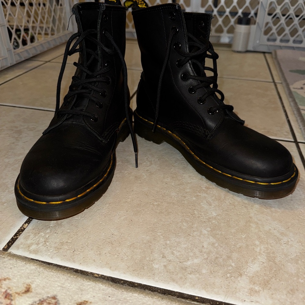 Dr. Martens Black Leather Combat Boots